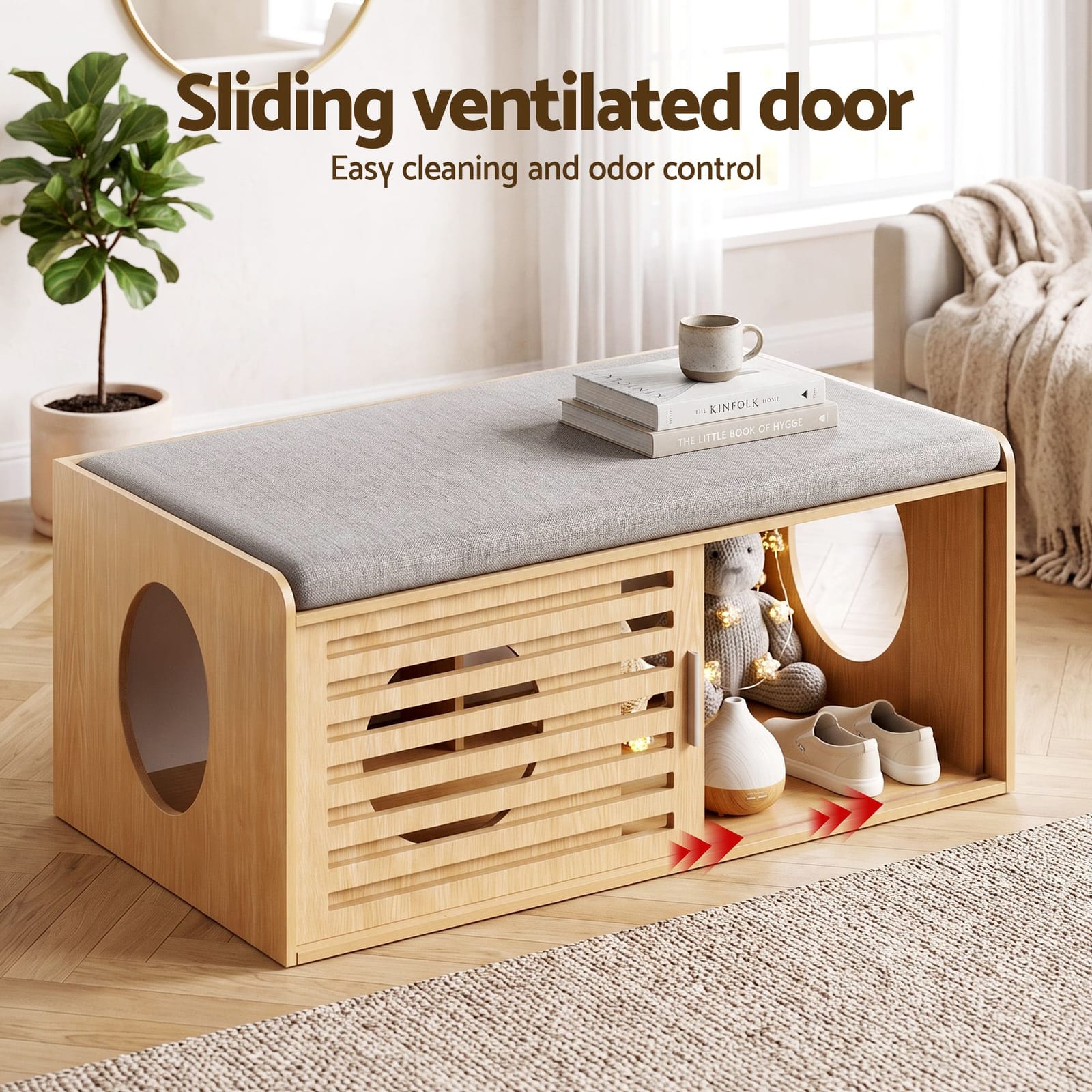 Pet Ottoman Footrest Natural 96x50.5x41.5cm