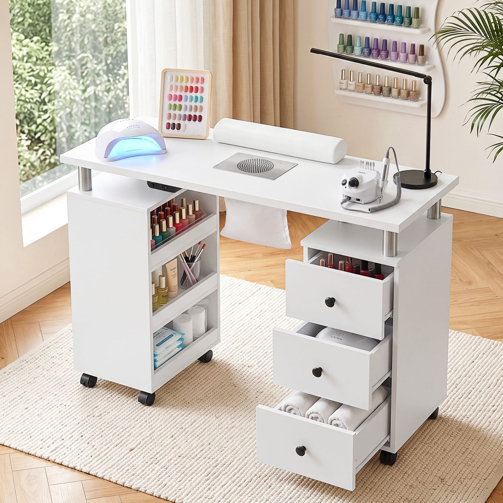 Nail Desk With Dust Collector 108x40x79cm