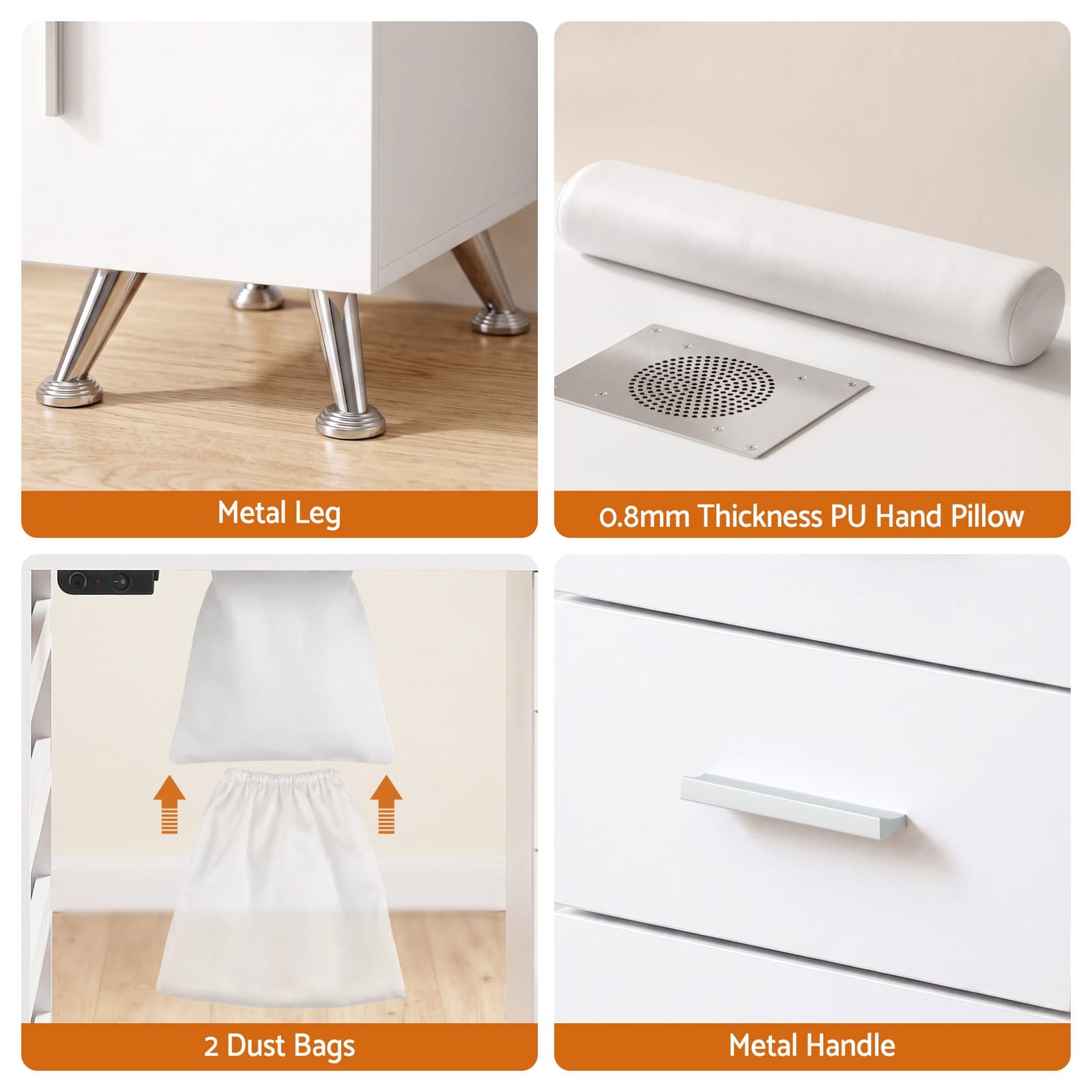Nail Table With Dust Collector 108x45x77cm