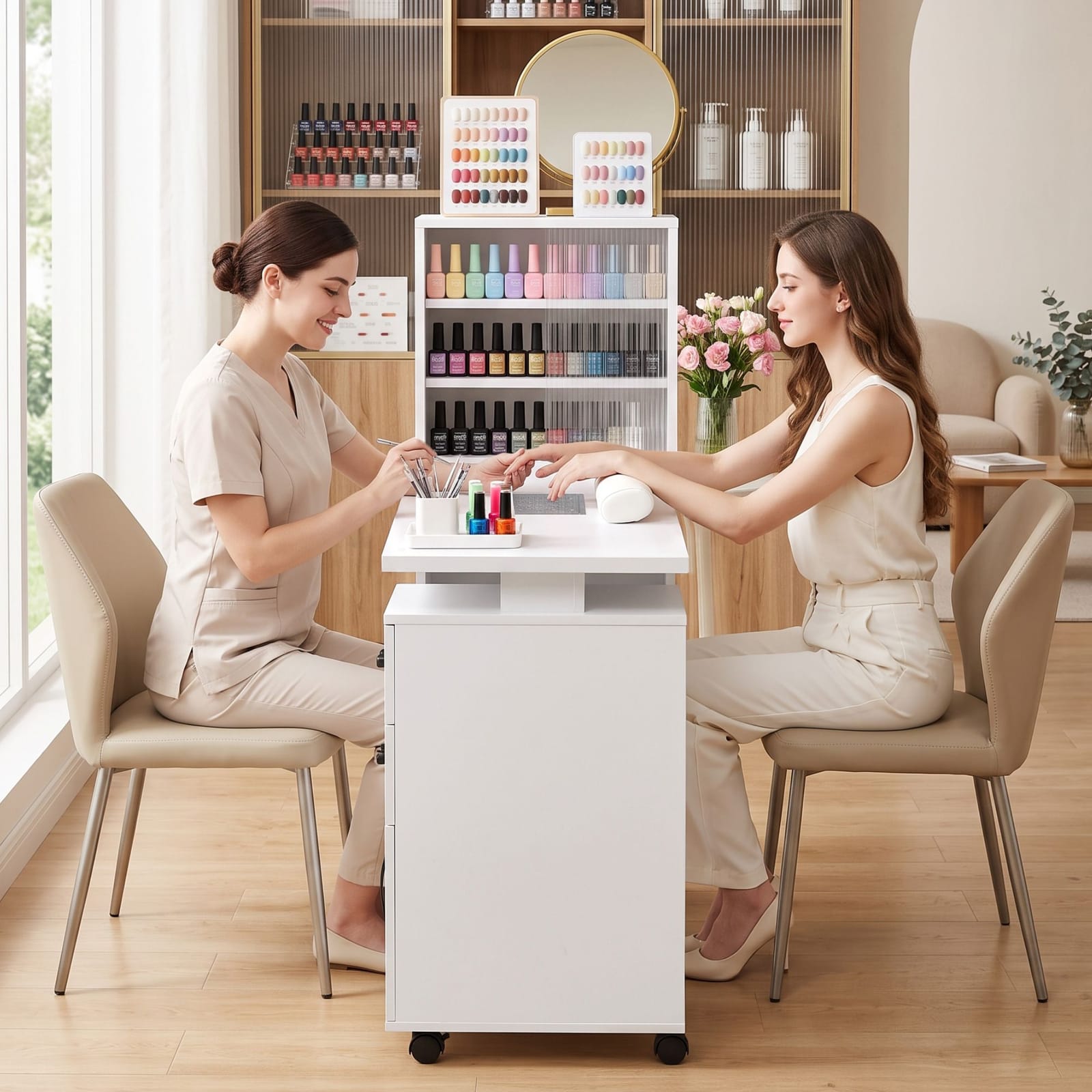 Manicure Table With Dust Collector 106x41.5x121cm