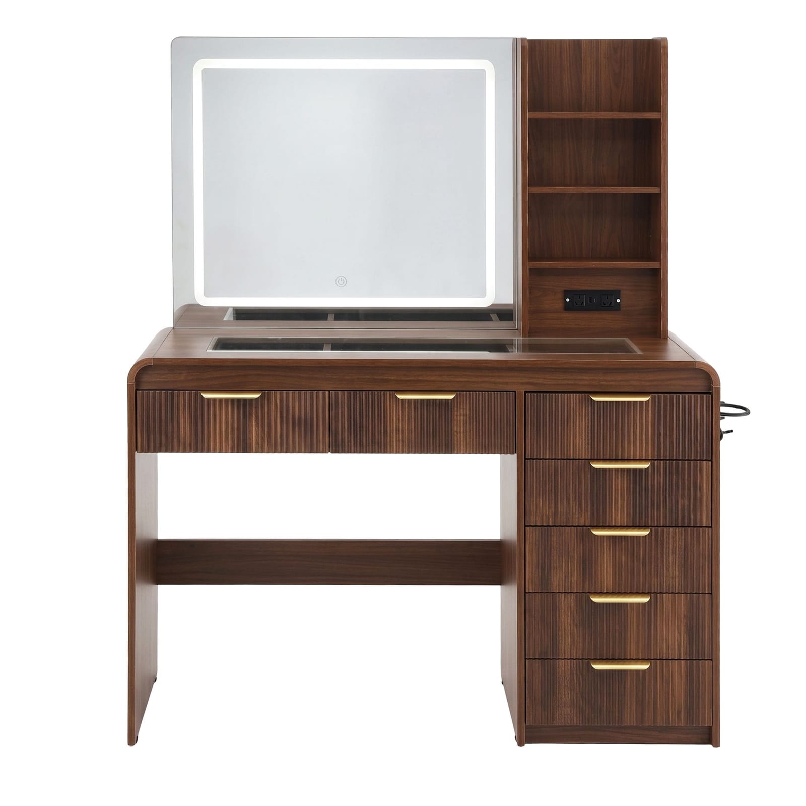 Dressing Table Vanity Walnut 120x39.5x143.5cm