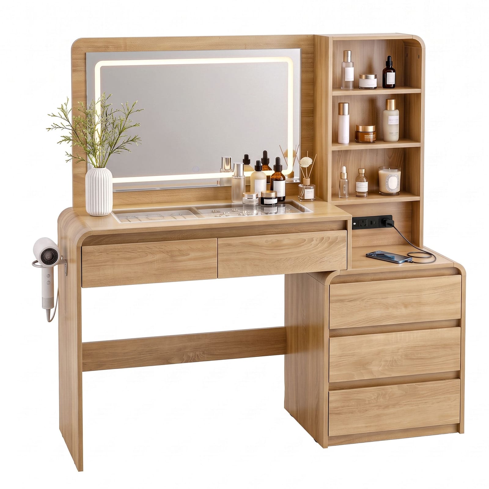 Dressing Table Vanity Desk 140x39.5x138cm