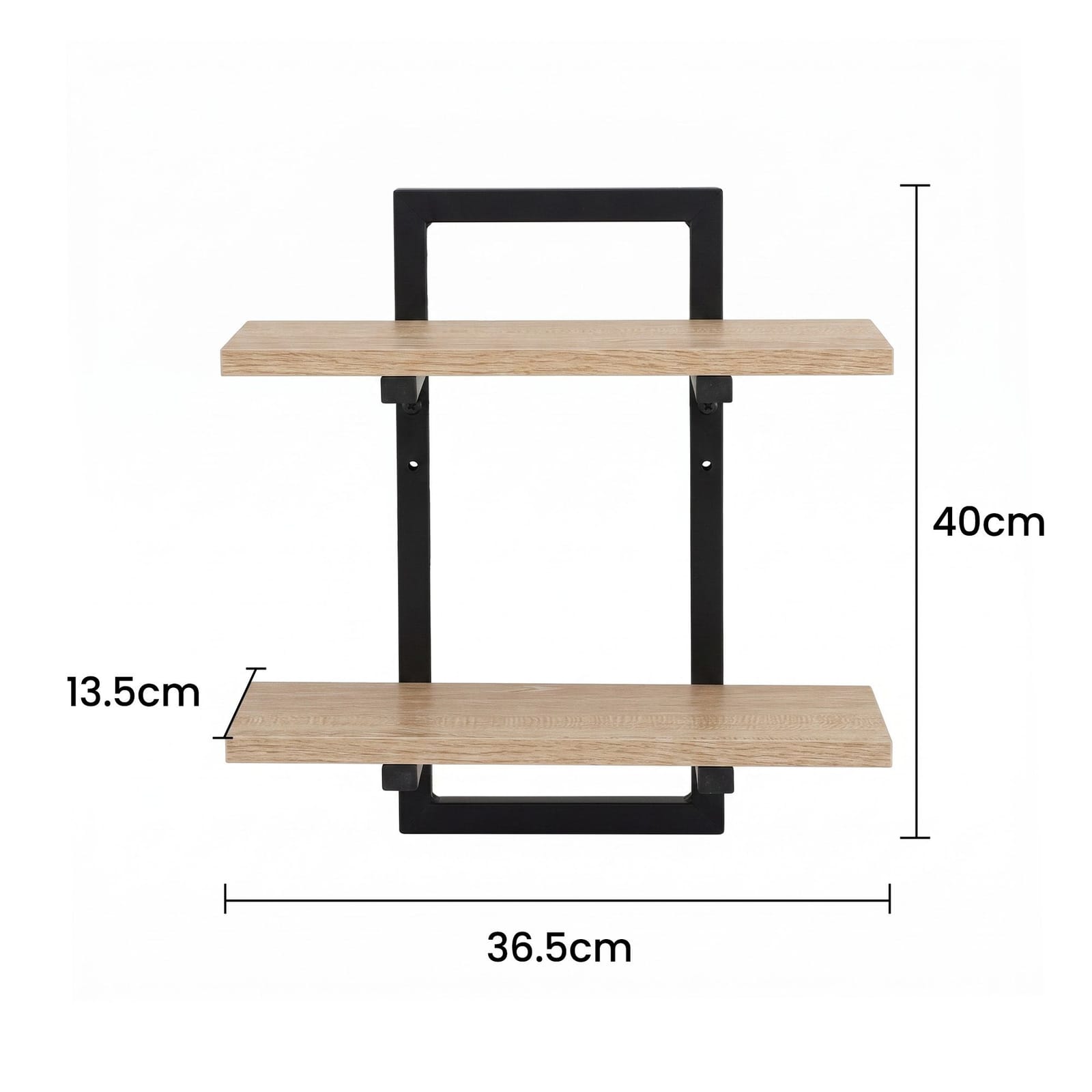 Floating Shelf 2-Tier Wood 36.5x13.5x40cm