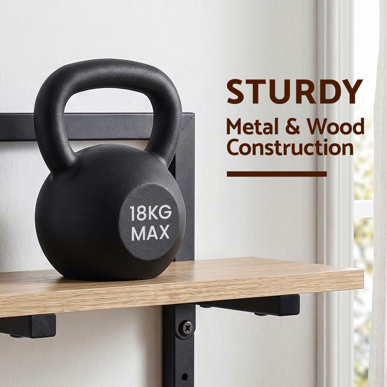 Floating Shelf 2-Tier Wood 36.5x13.5x40cm