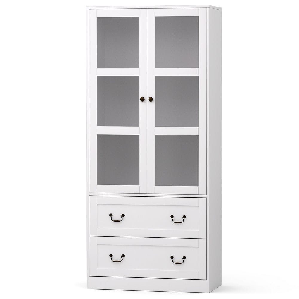 Buffet Sideboard White Hutch 80x40x180cm