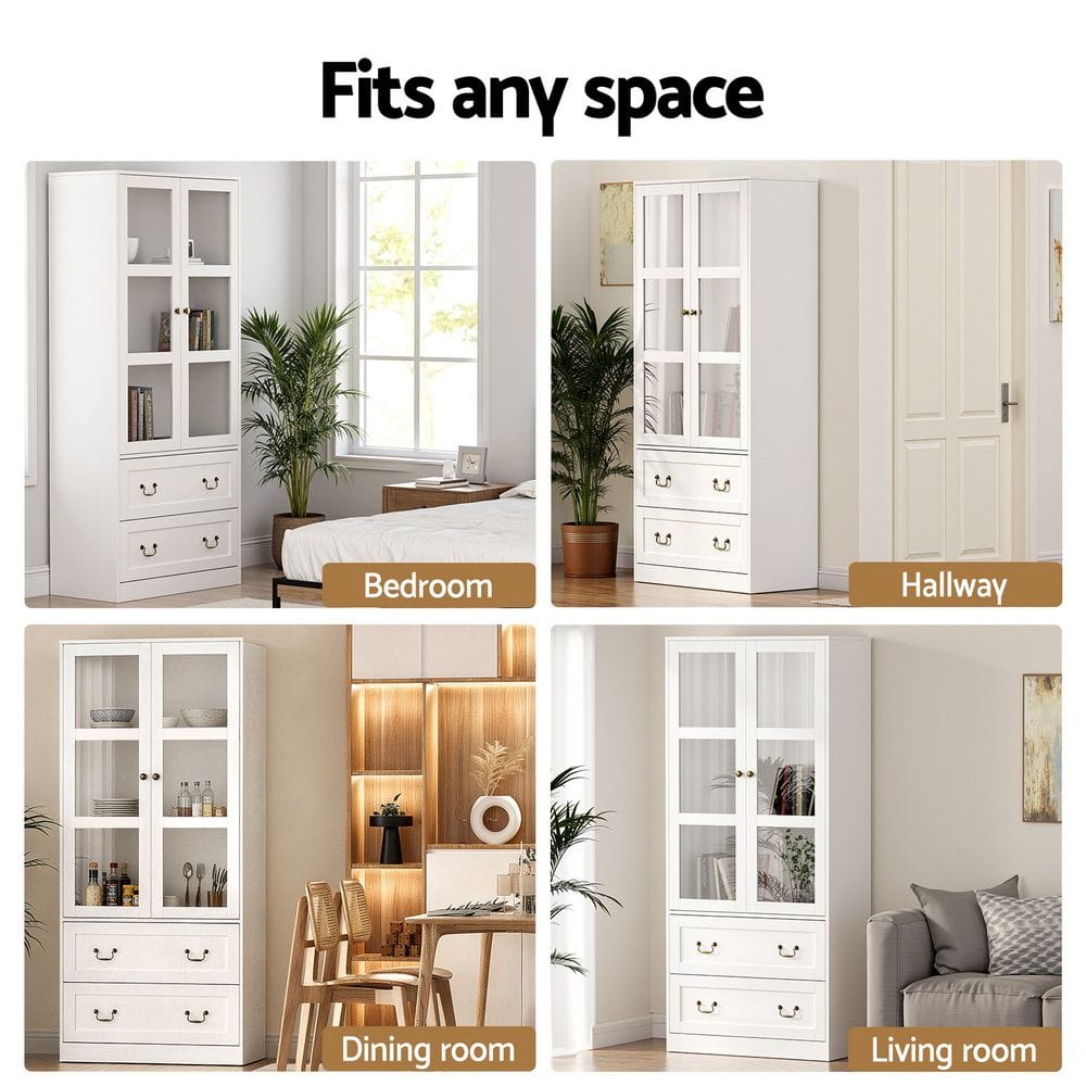 Buffet Sideboard White Hutch 80x40x180cm