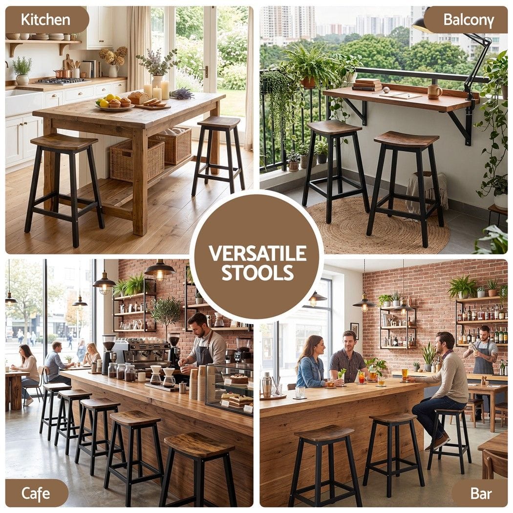 Industrial Bar Stools Brown 50x39x65cm