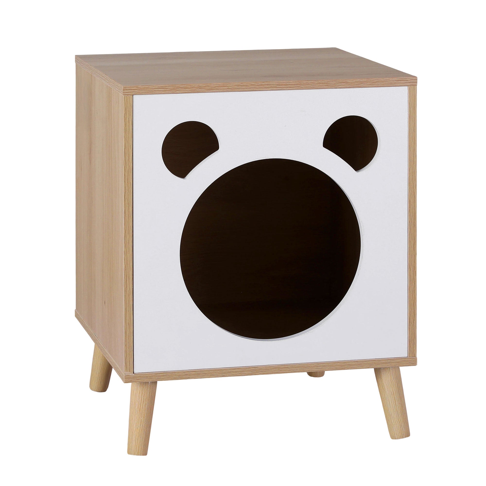 Cat Nest Bedside Table Solid Wood Legs | Simpledeals