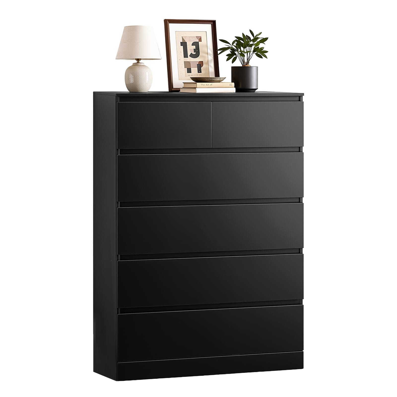 Tall Chest Of Drawers Black 80x40x121cm