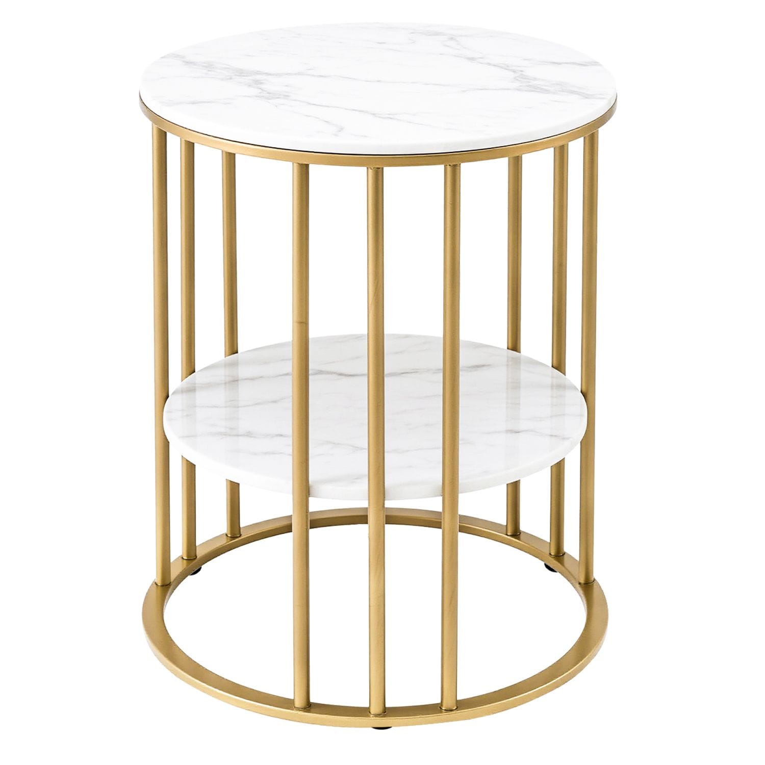 Round Marble Side Table Set 40x54cm