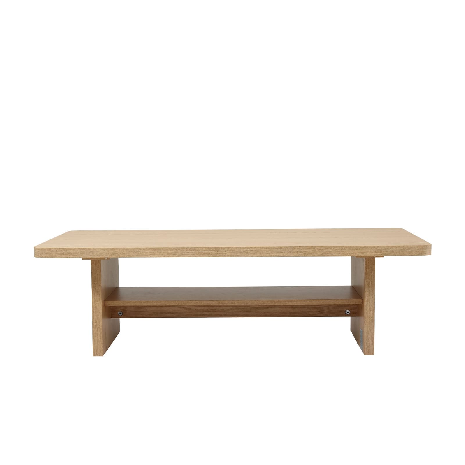 110cm Coffee Table 2-Tier Storage Shelf Pine | Simpledeals