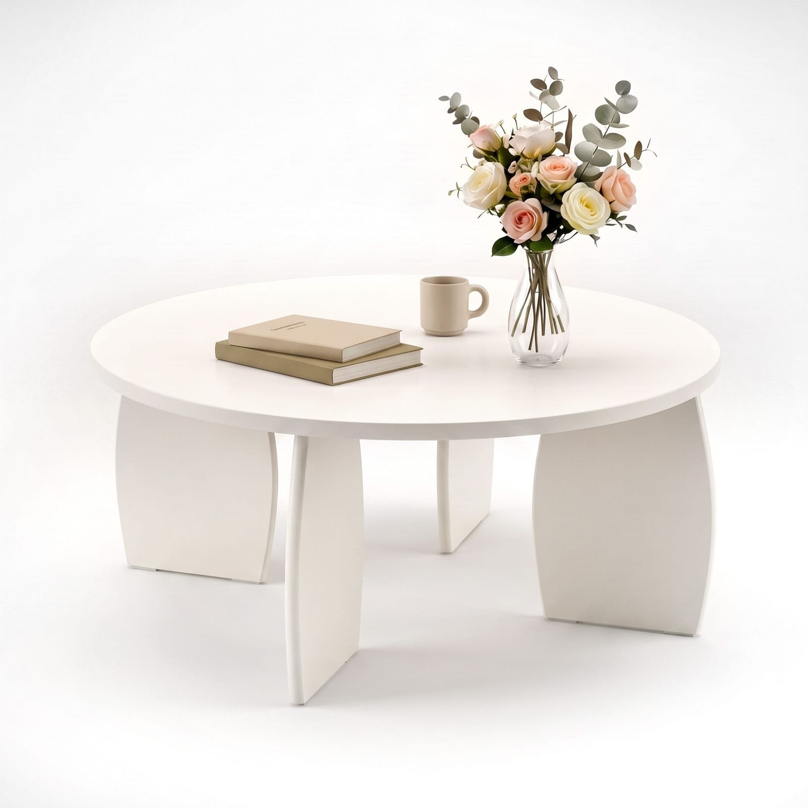 Round Coffee Table High Gloss 78x35cm