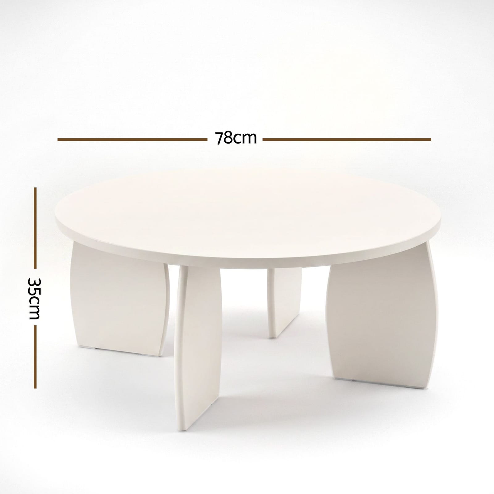 Round Coffee Table High Gloss 78x35cm