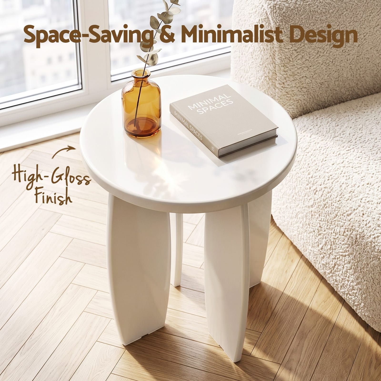 Round Coffee Table High Gloss 40x45cm