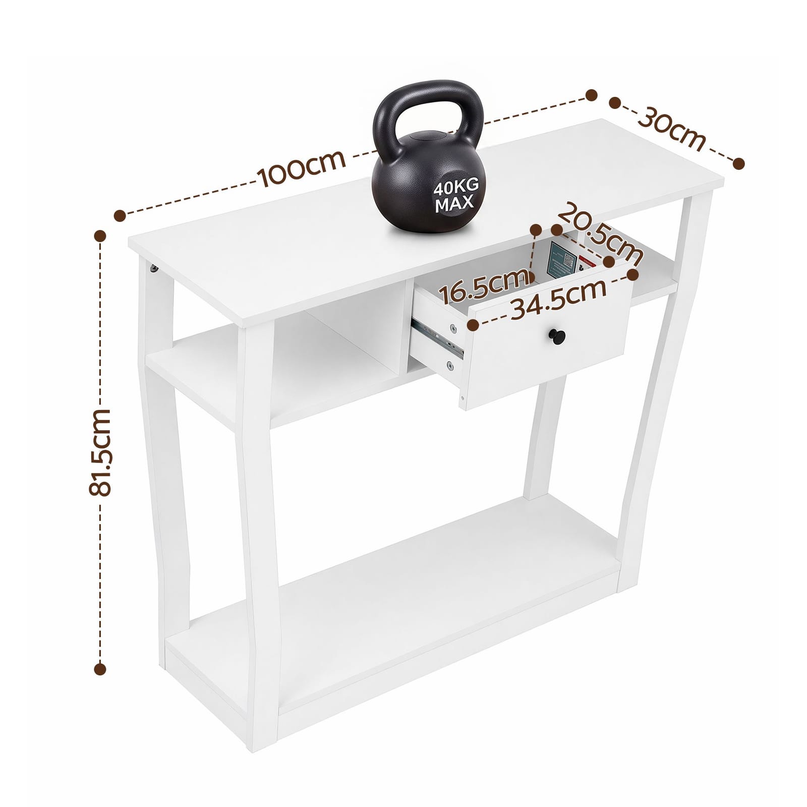 Console Table White Marble 100x30x81.5cm