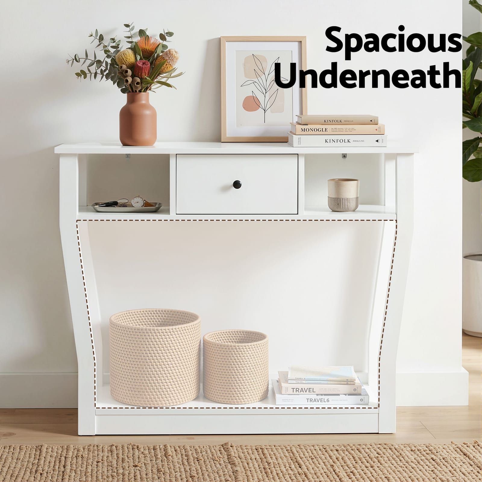 Console Table White Marble 100x30x81.5cm