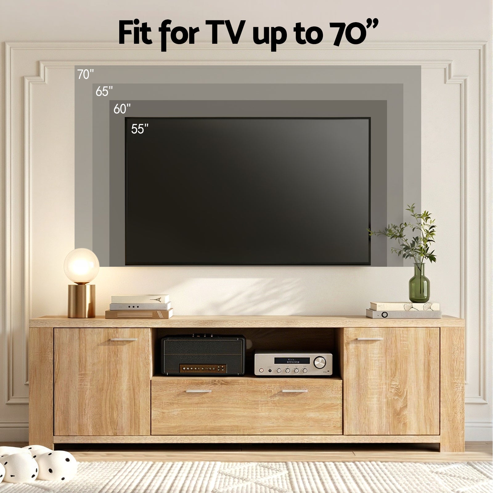 Artiss 180cm Pine TV Unit Entertainment Cabinet | Simpledeals