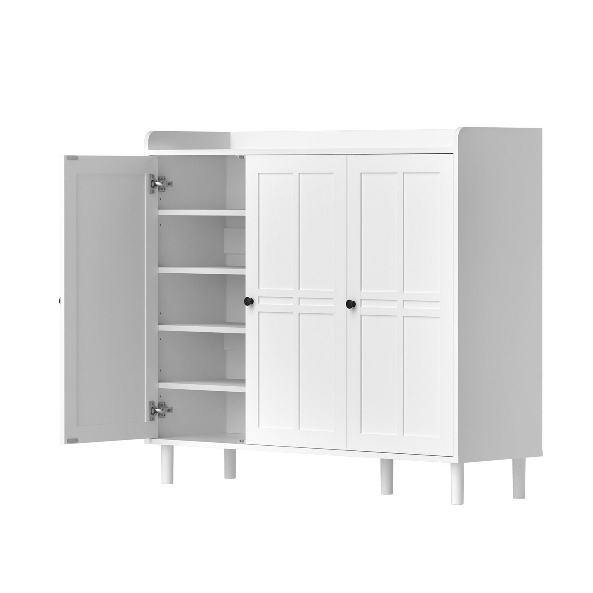 Shoe Cabinet 30 Pairs 8-Tier Storage White | Simpledeals