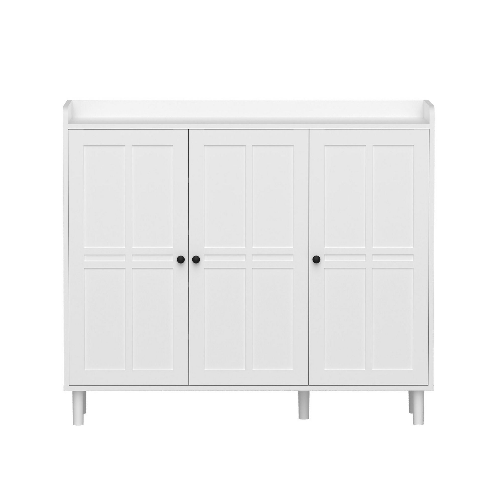 Shoe Cabinet 30 Pairs 8-Tier Storage White | Simpledeals