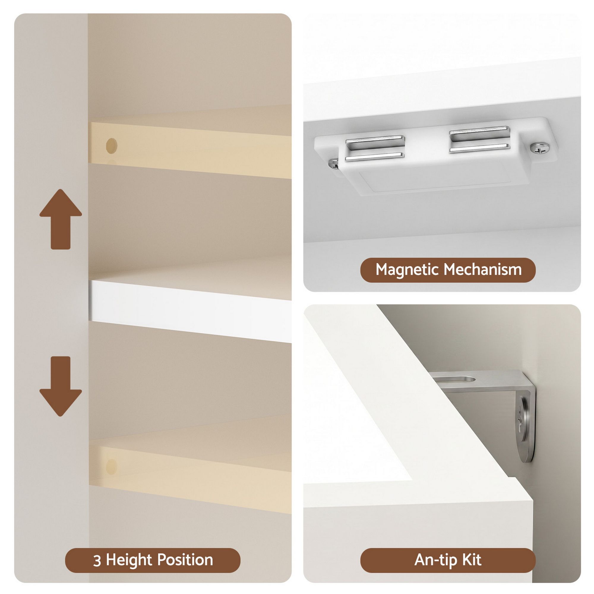 White Shoe Cabinet 6 Tier 24 Pairs Storage | Simpledeals