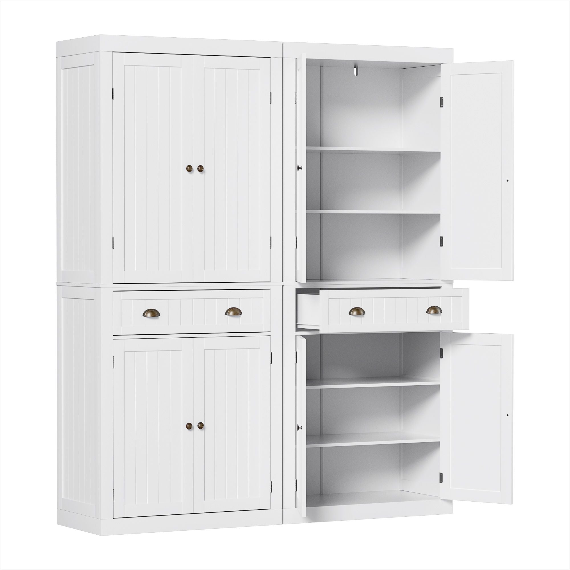 6-Tier Buffet Sideboard Cabinet Twin Pack White | Simpledeal