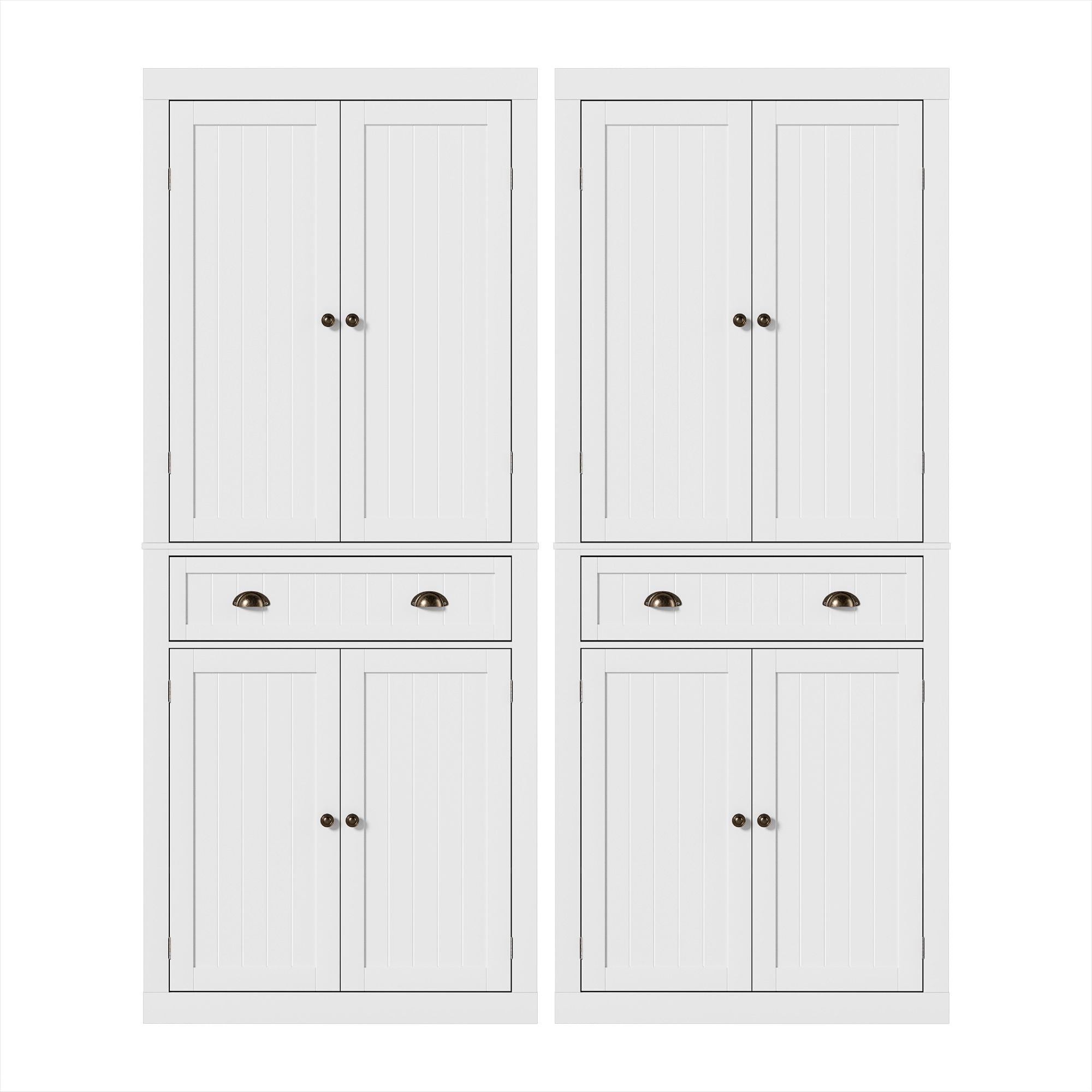 6-Tier Buffet Sideboard Cabinet Twin Pack White | Simpledeal