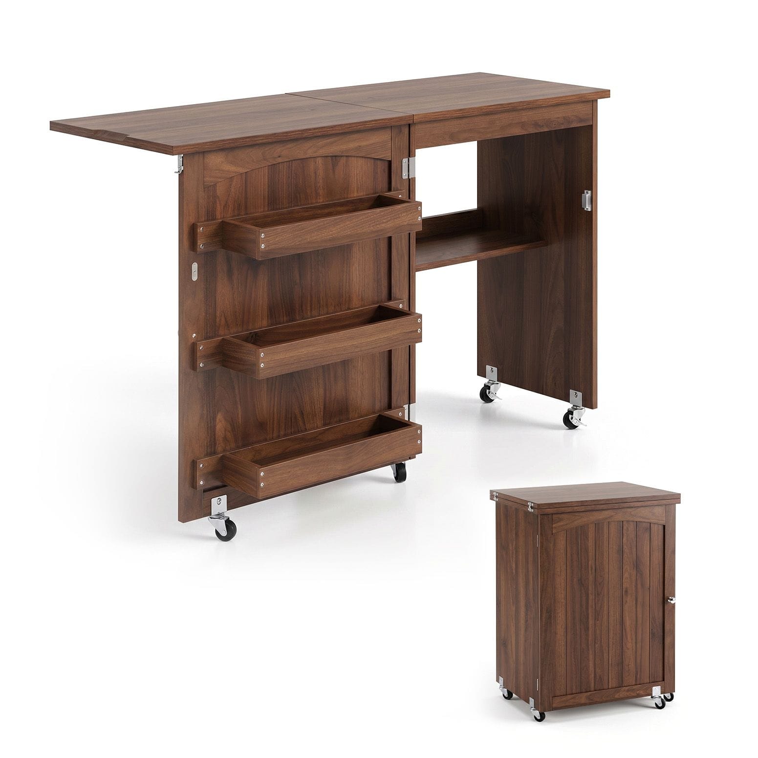 Folding Sewing Table Rolling Craft Station | Simpledeals