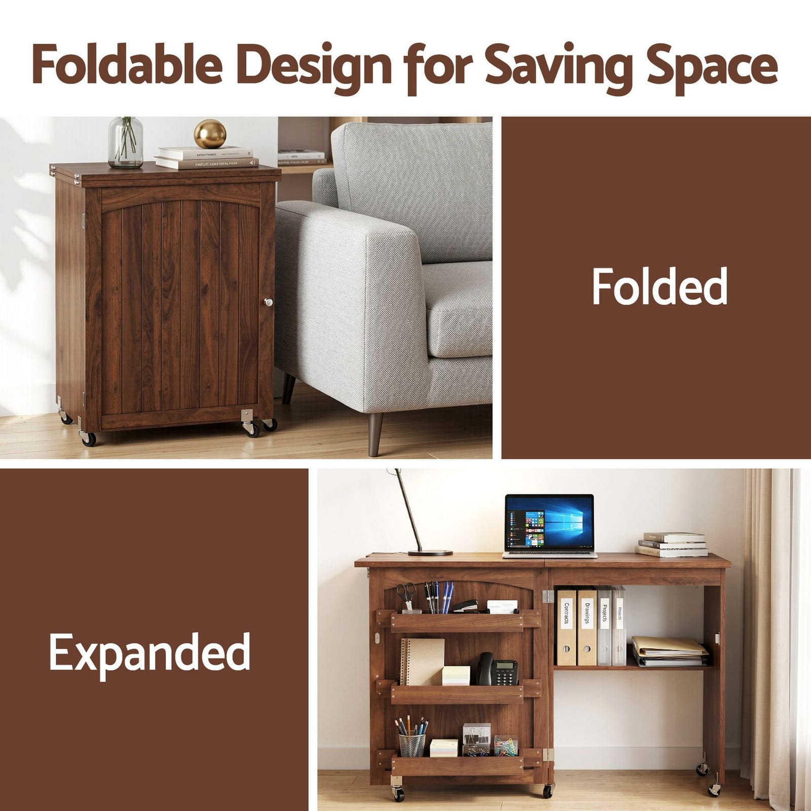 Folding Sewing Table Rolling Craft Station | Simpledeals
