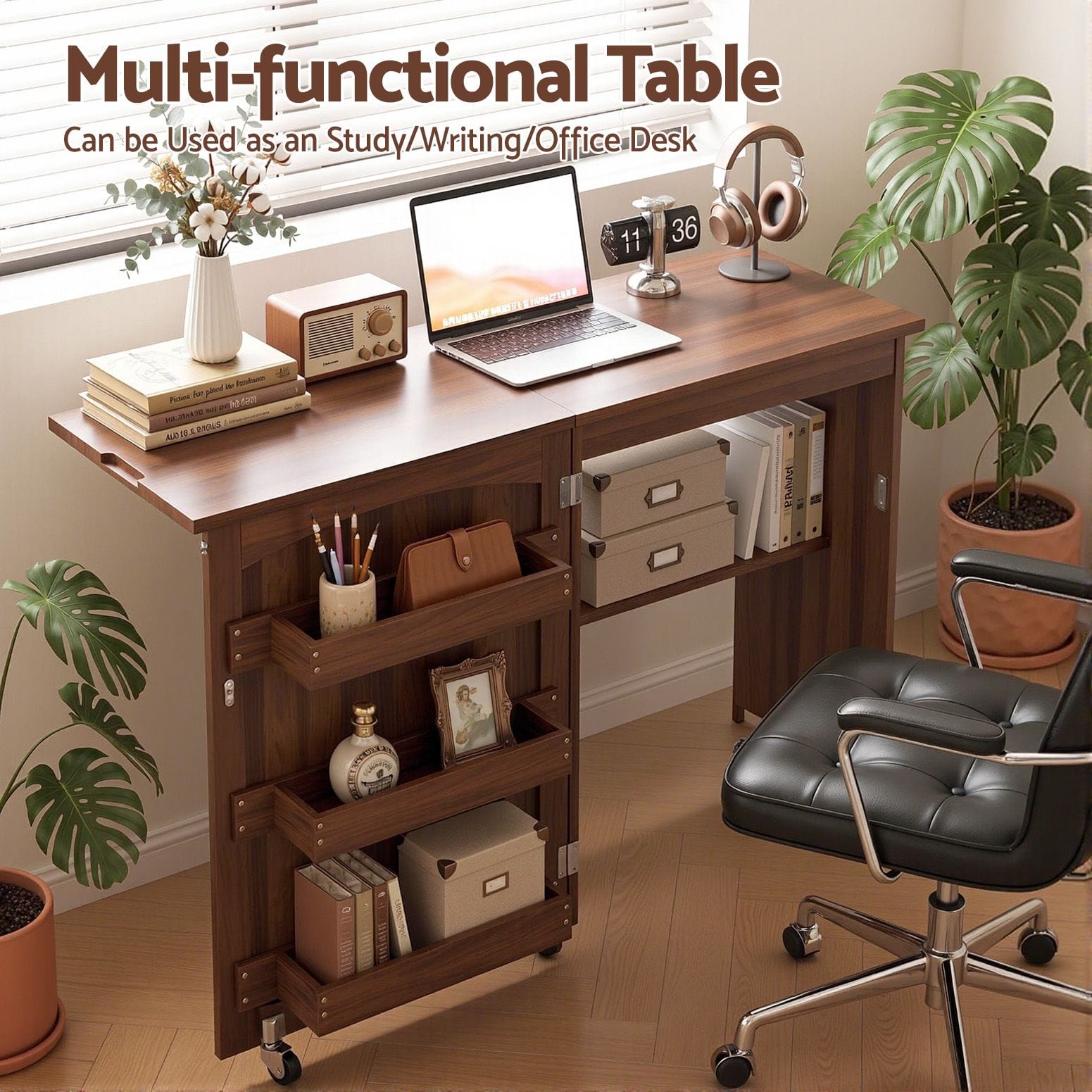 Folding Sewing Table Rolling Craft Station | Simpledeals