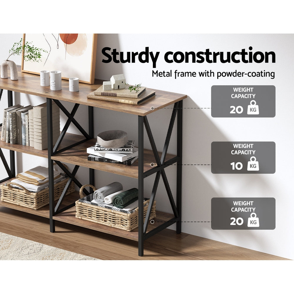 Console Table 120Cm 3-Tier Walnut Xiah