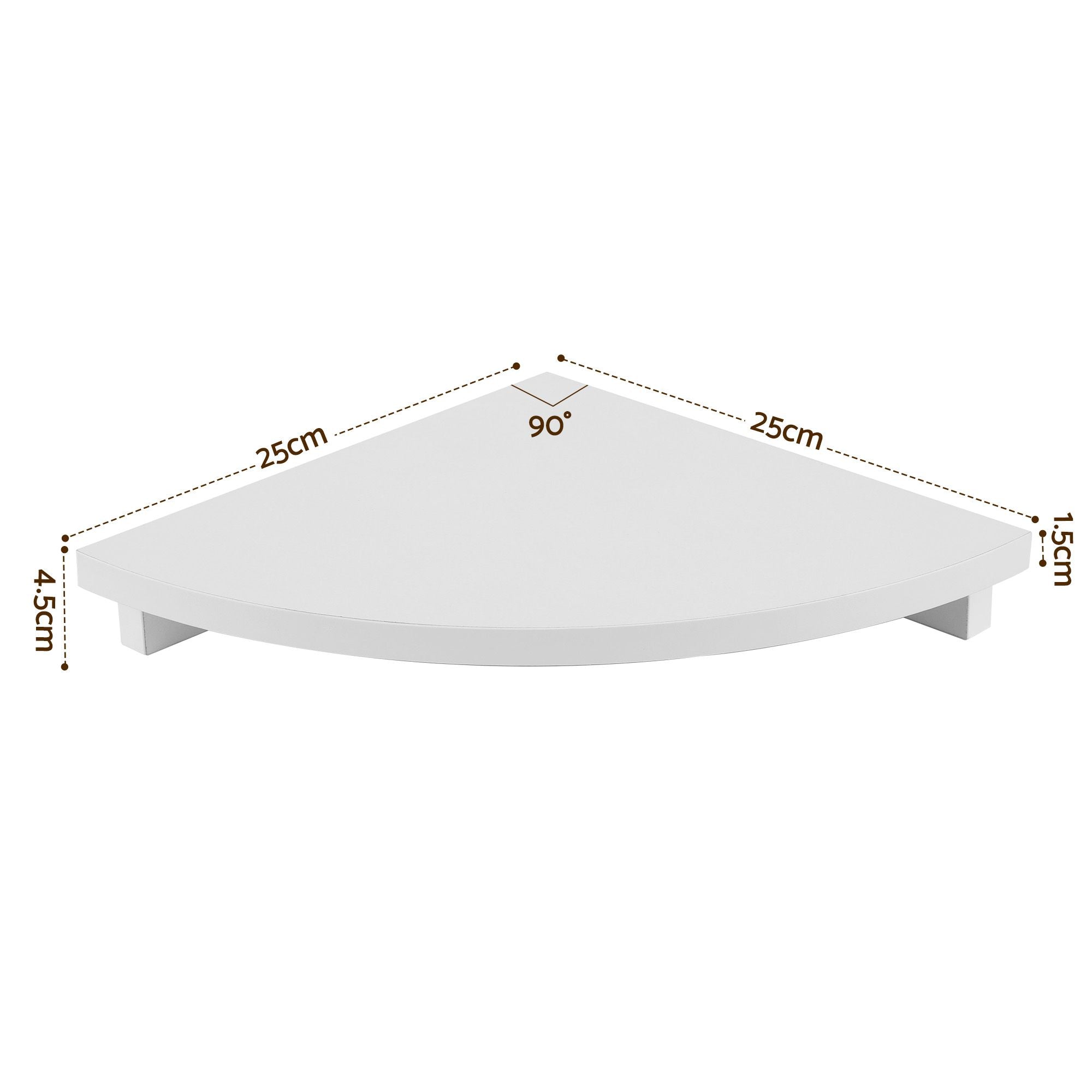Corner Floating Wall Shelf White Round Edge | Simpledeals