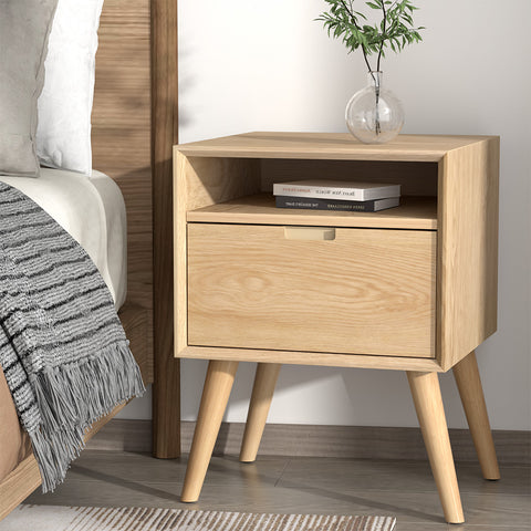 Bedside Table Drawers Side Table Shelf Storage Cabinet Nightstand Gorr