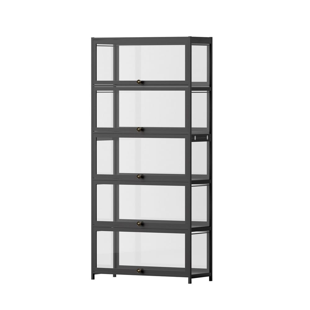 5-Tier Display Cabinet Black 78.5x32x172cm