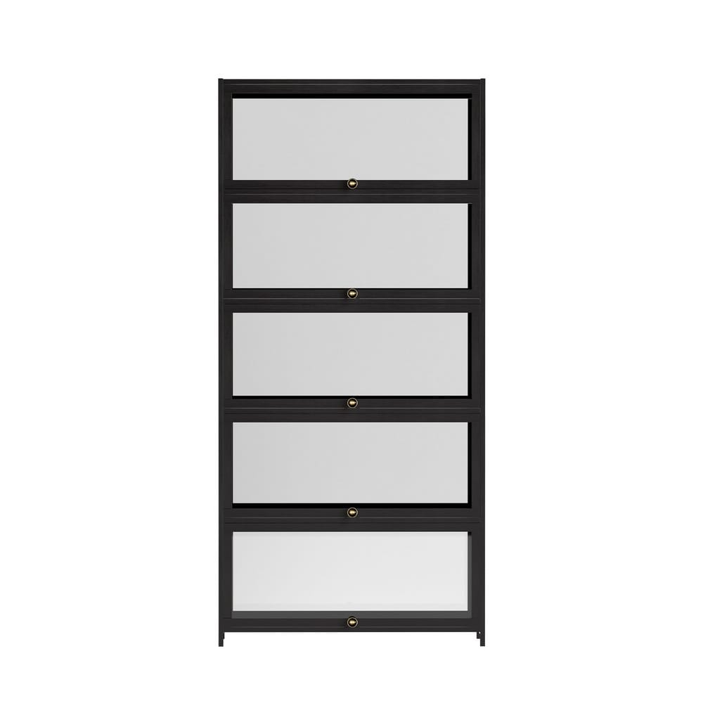 5-Tier Display Cabinet Black 78.5x32x172cm