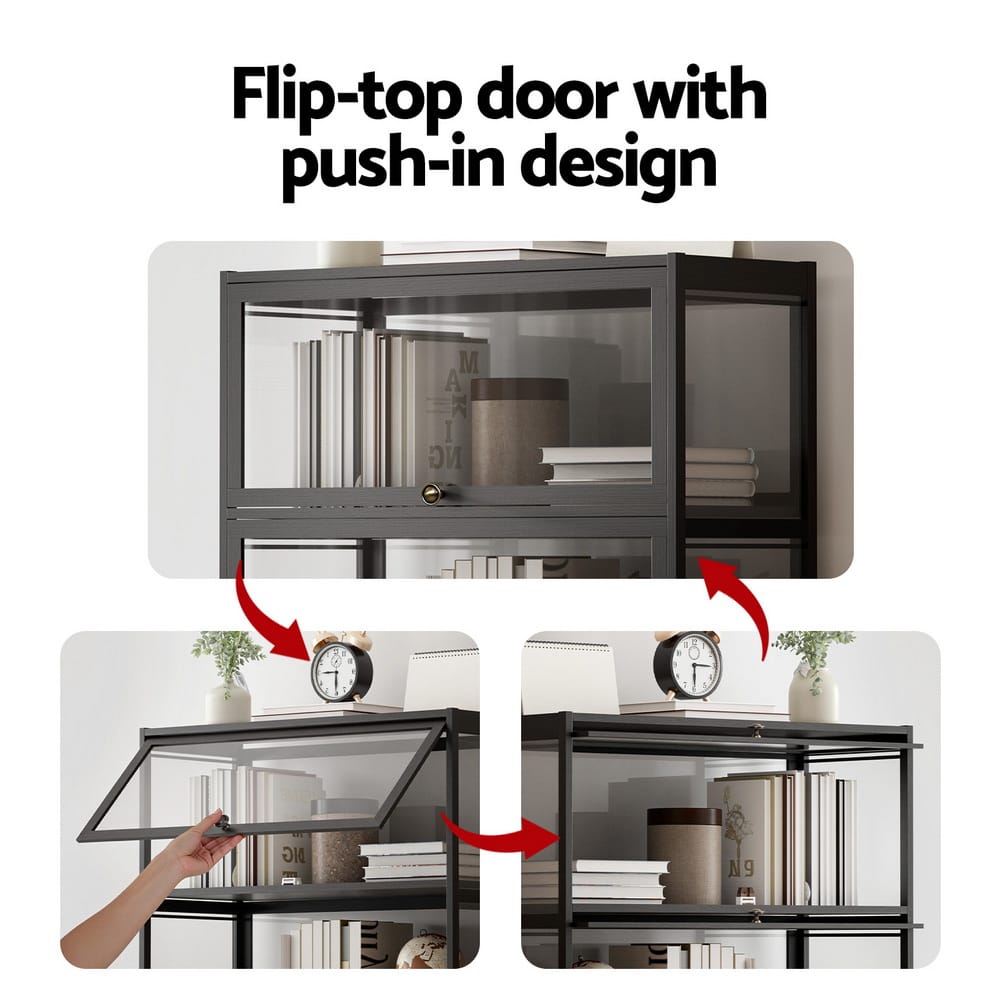 5-Tier Display Cabinet Black 78.5x32x172cm
