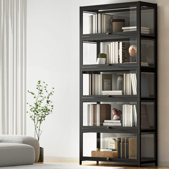 5-Tier Display Cabinet Black 78.5x32x172cm