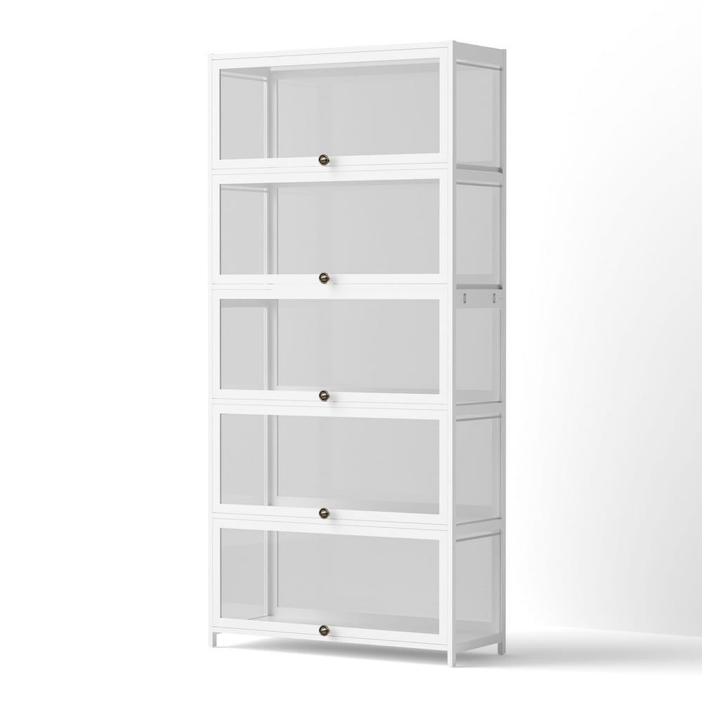5-Tier White Display Cabinet 78.5x32x172cm