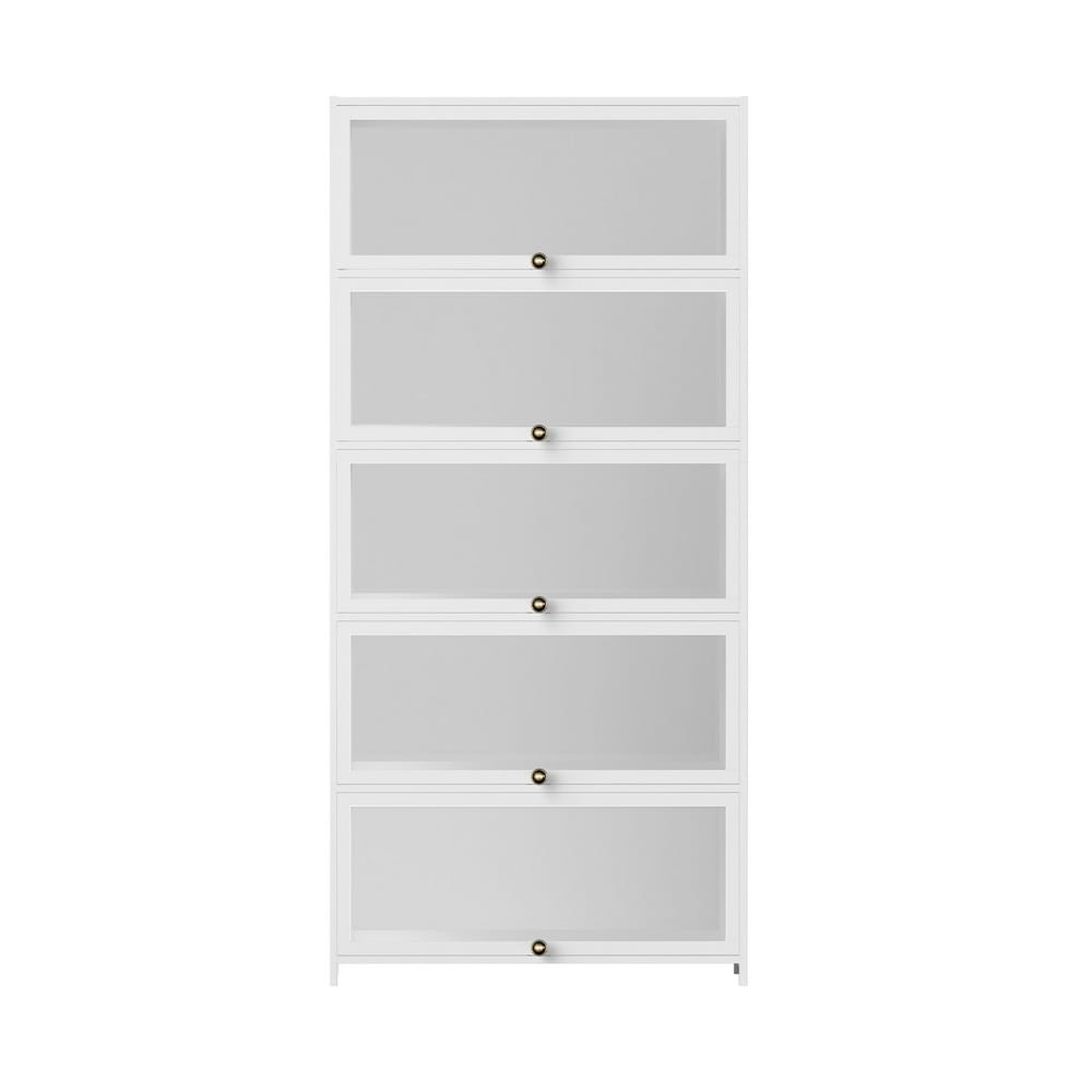 5-Tier White Display Cabinet 78.5x32x172cm