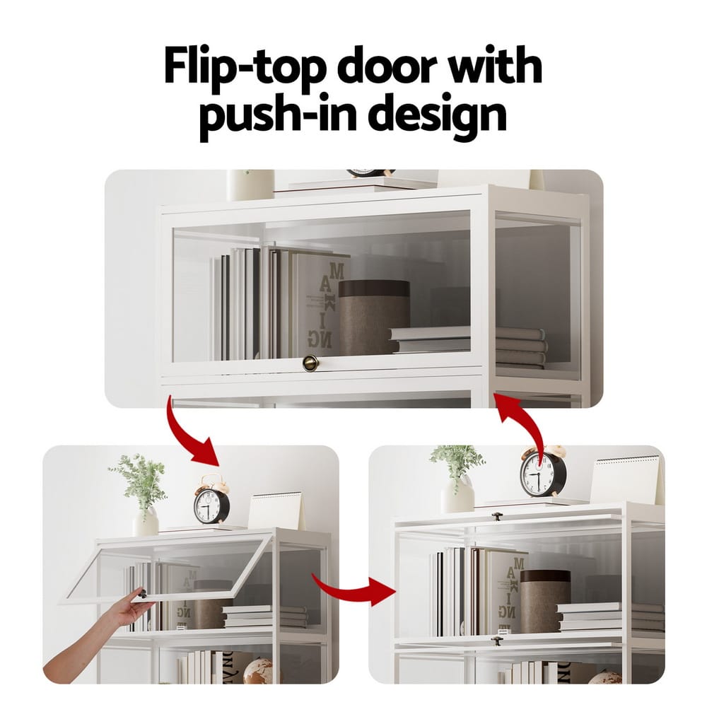 5-Tier White Display Cabinet 78.5x32x172cm