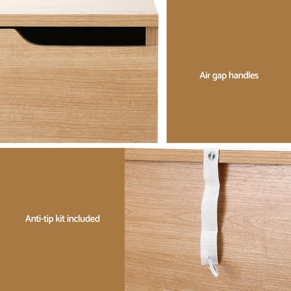 Pine Bedside Table 2 Drawers 48x40x48.5cm