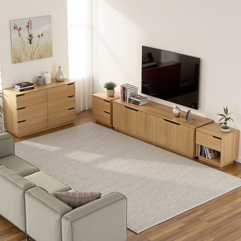 Pine Bedside Table 2 Drawers 48x40x48.5cm