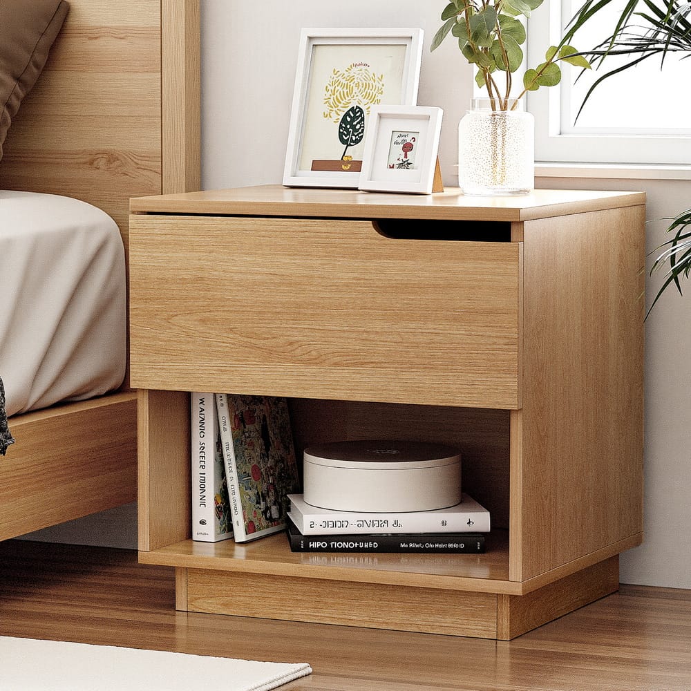 Bedside Table 1 Drawer Pine 48x40x48.5cm