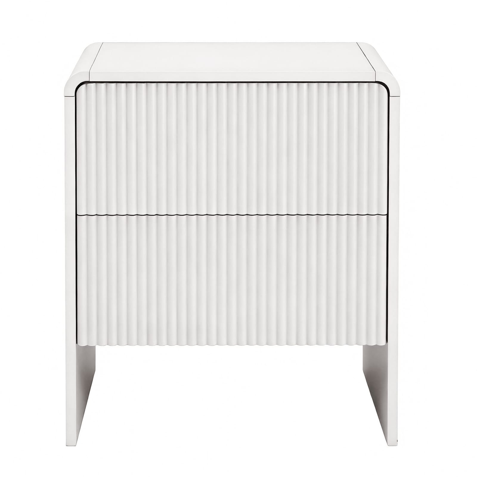Bedside Table 2 Drawers Beige 50x40x55cm