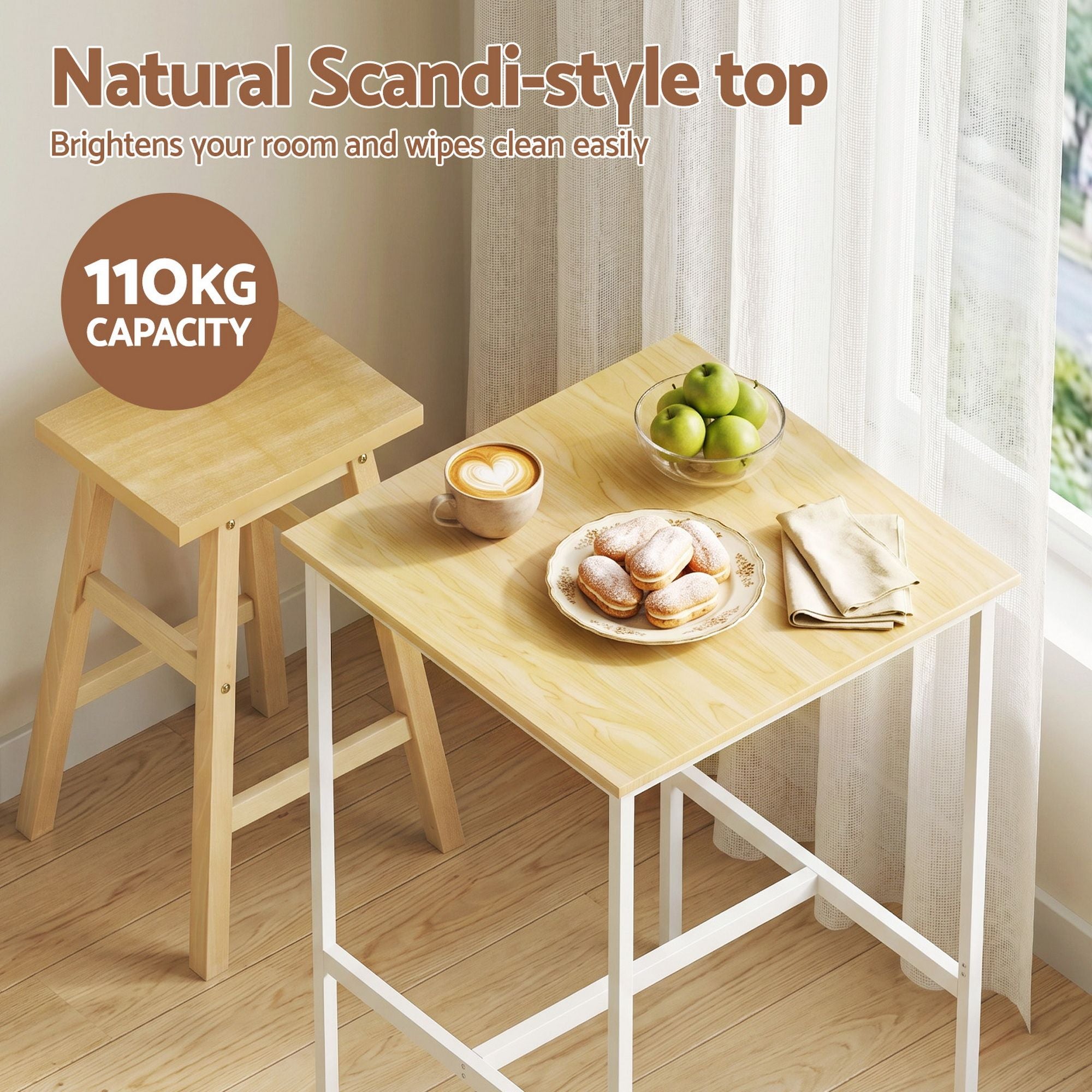 Bar Table Counter Height Pine 60x92cm | Simpledeals