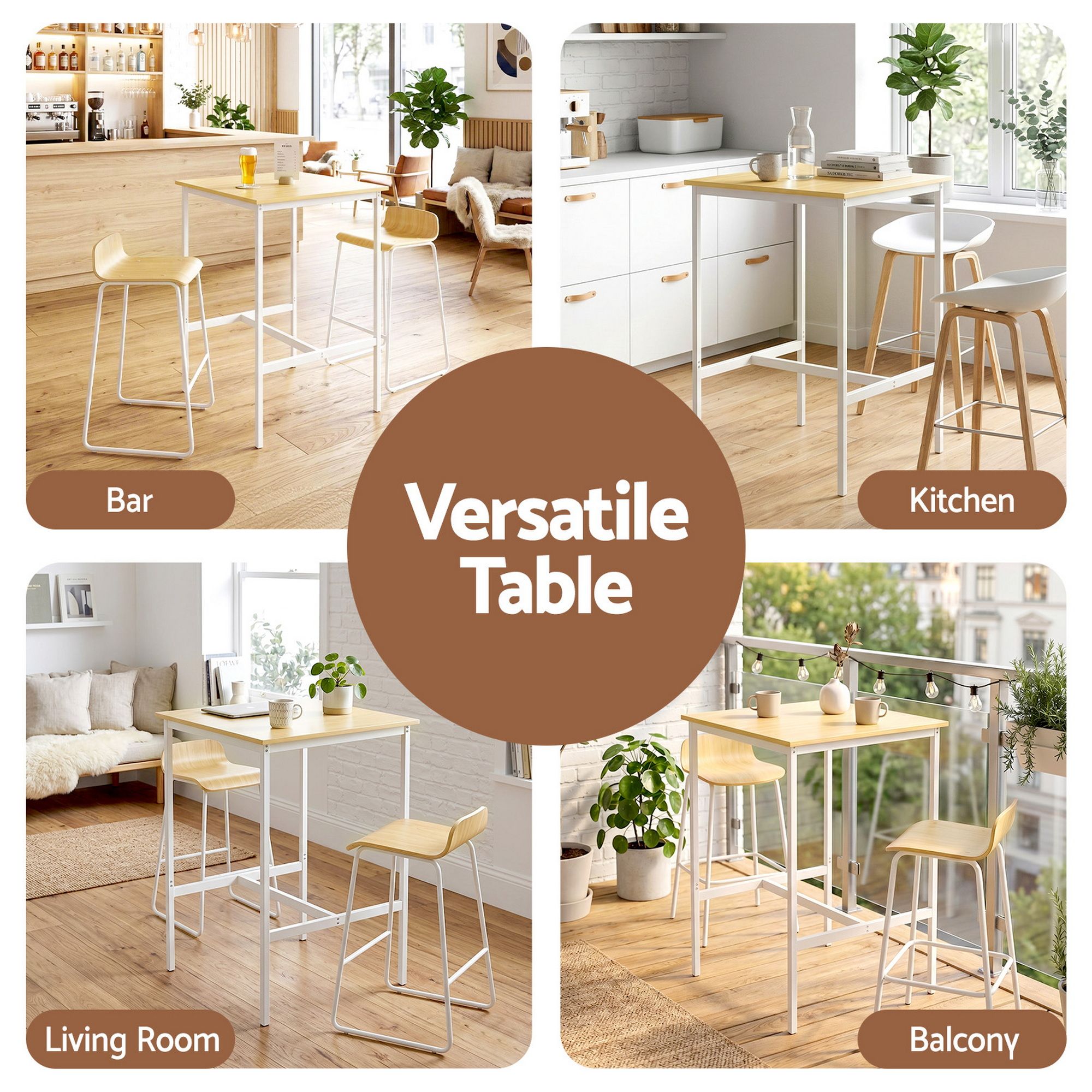 Bar Table Counter Height Pine 60x92cm | Simpledeals