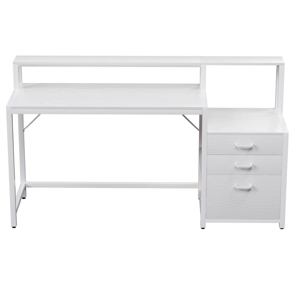 Computer Desk White Home Office 160x50x90cm