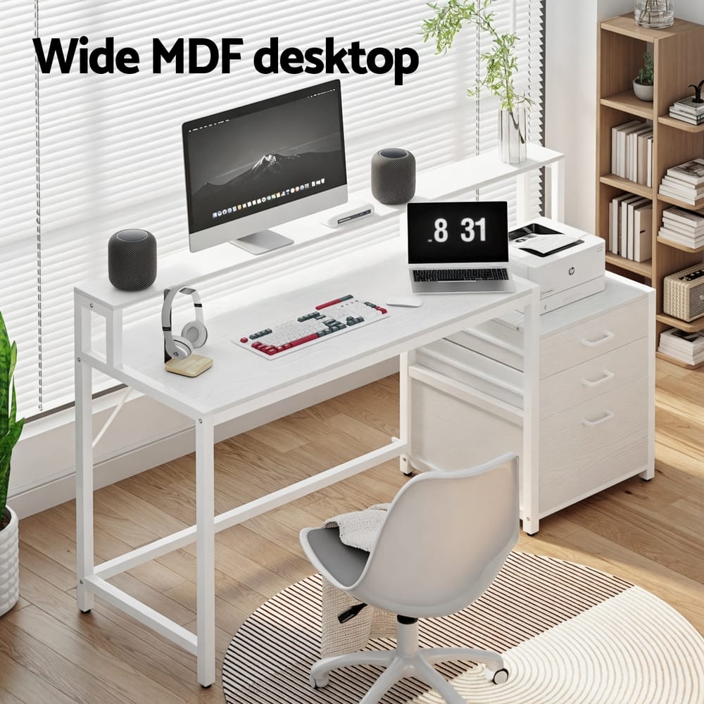 Computer Desk White Home Office 160x50x90cm