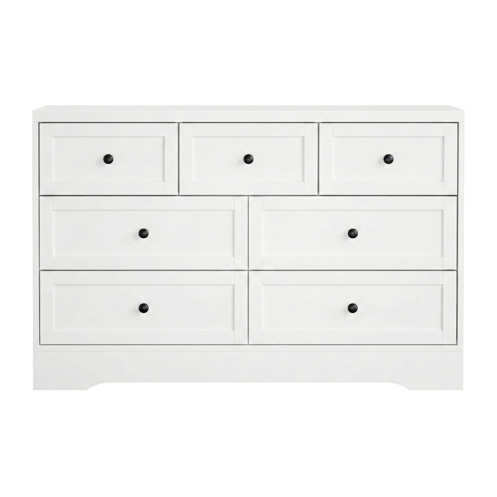 White 7 Drawer Chest 110x39x72cm