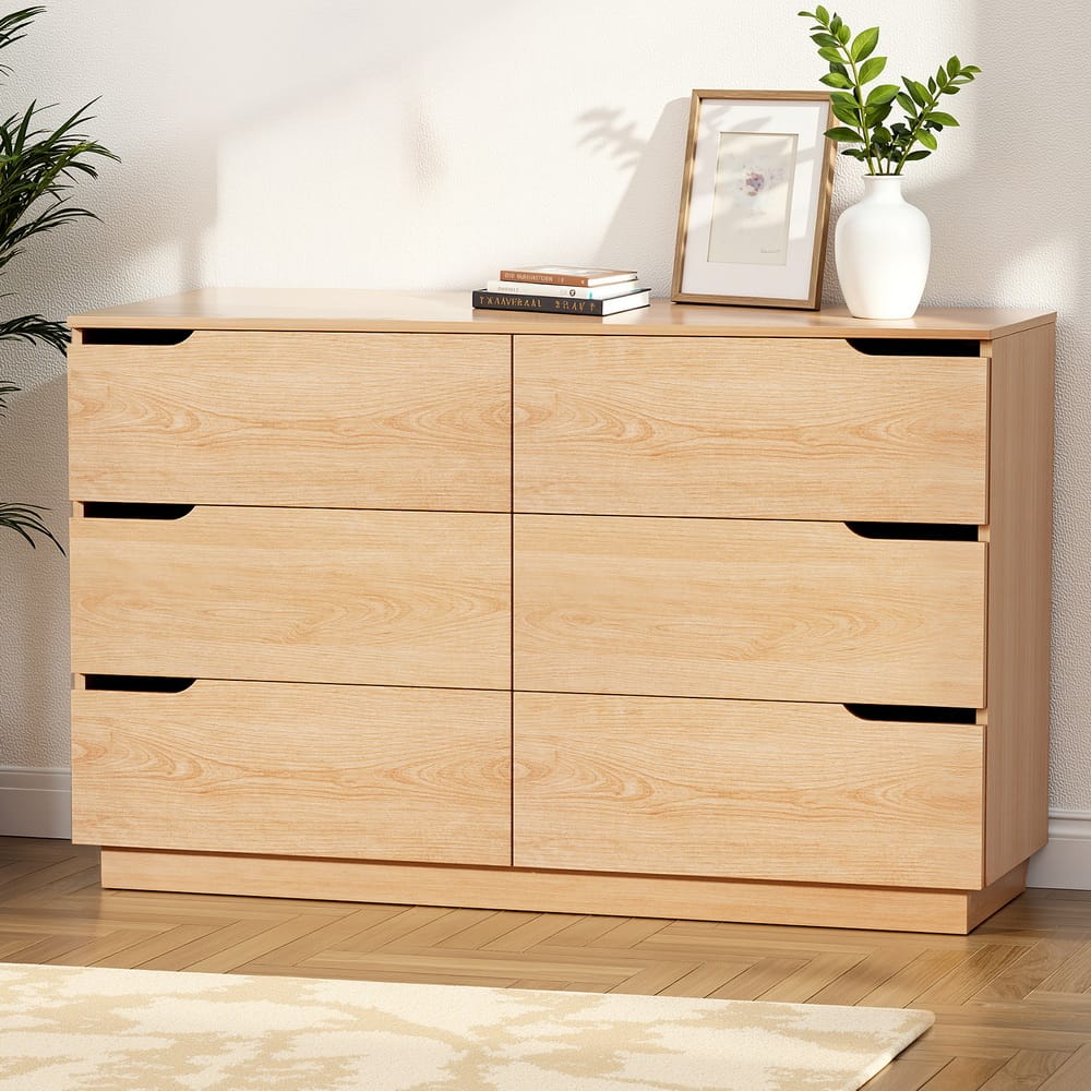 Pine 6 Drawer Chest 120x40x75cm