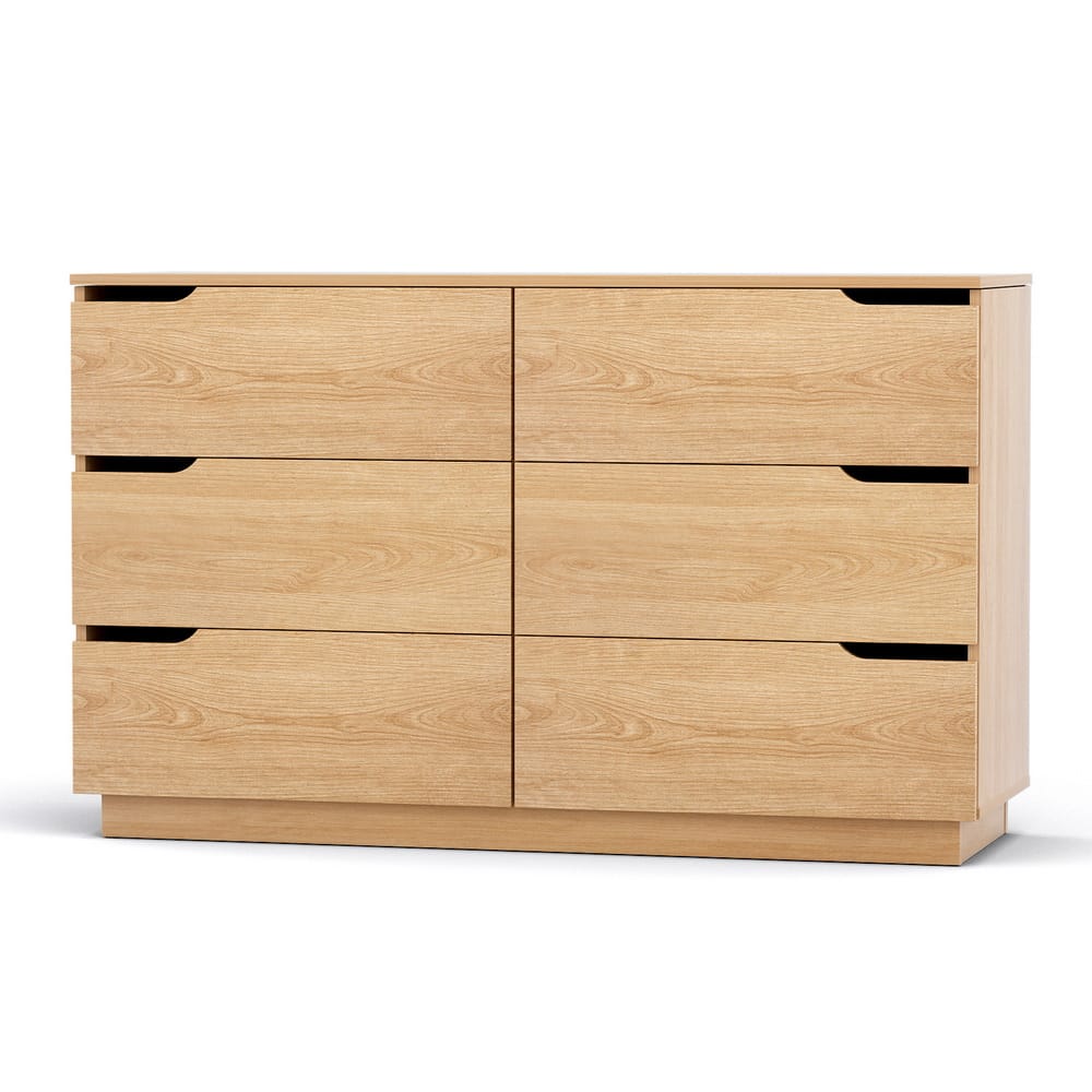 Pine 6 Drawer Chest 120x40x75cm